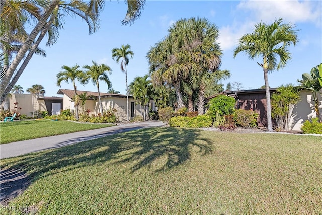 view of front of home with a front yard