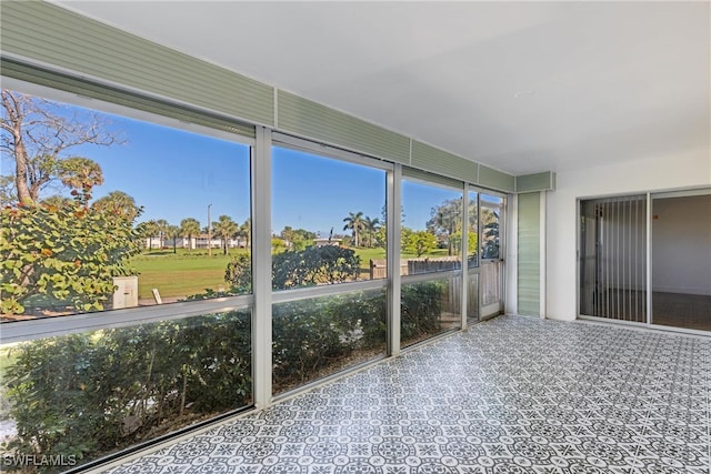 view of unfurnished sunroom