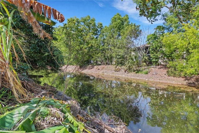 view of landscape featuring a water view