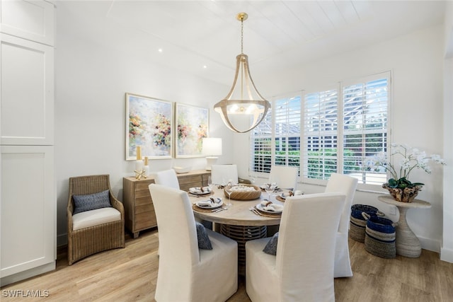 dining area with light wood-type flooring