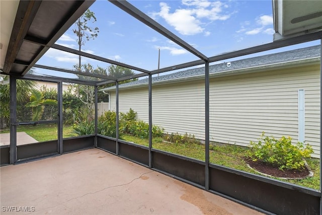 view of unfurnished sunroom