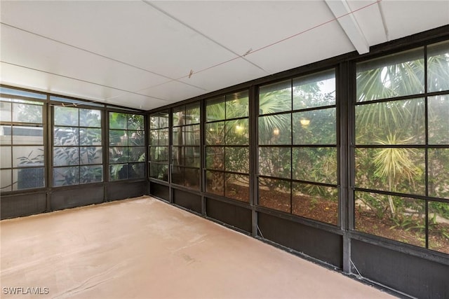 view of unfurnished sunroom