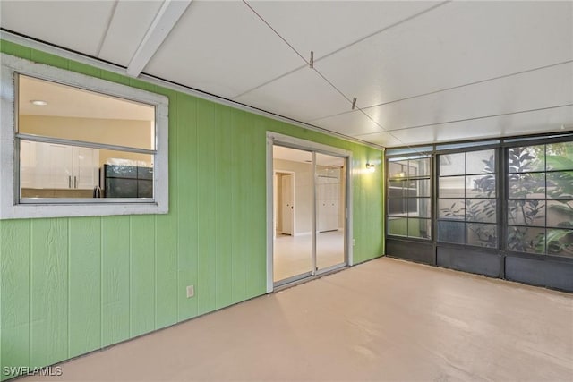 view of unfurnished sunroom