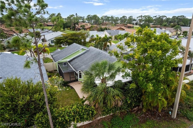 bird's eye view featuring a residential view