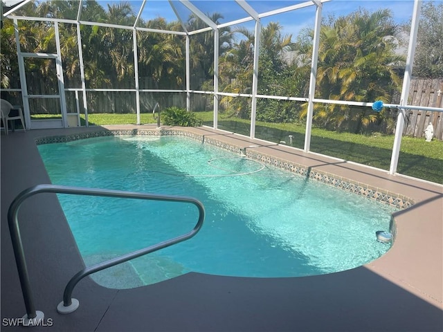 pool featuring a lanai