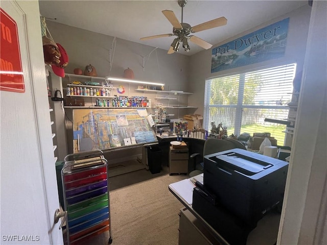 miscellaneous room with a ceiling fan