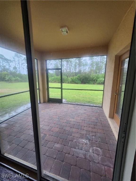 view of unfurnished sunroom