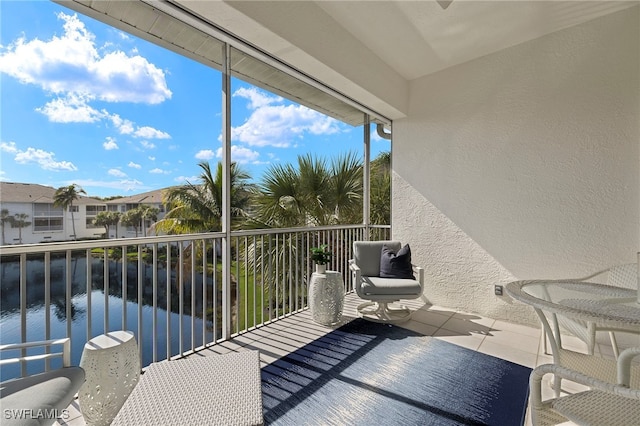 balcony with a water view