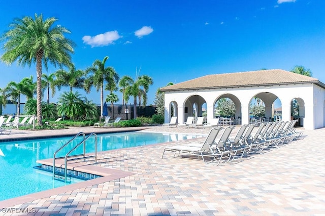 pool featuring a patio