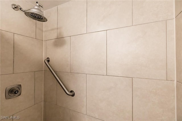 room details featuring a tile shower