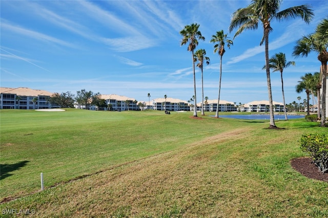 view of property's community with a yard