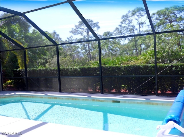 pool featuring a lanai