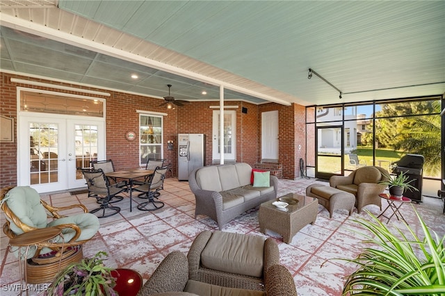 interior space featuring french doors