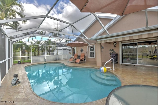 15773 Beachcomber Ave, Fort Myers, FL 33908 - view of pool with a patio area, glass enclosure, and a fenced in pool
