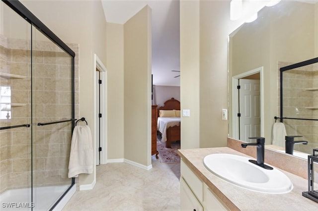 15773 Beachcomber Ave, Fort Myers, FL 33908 - ensuite bathroom featuring ensuite bathroom, a stall shower, and vanity
