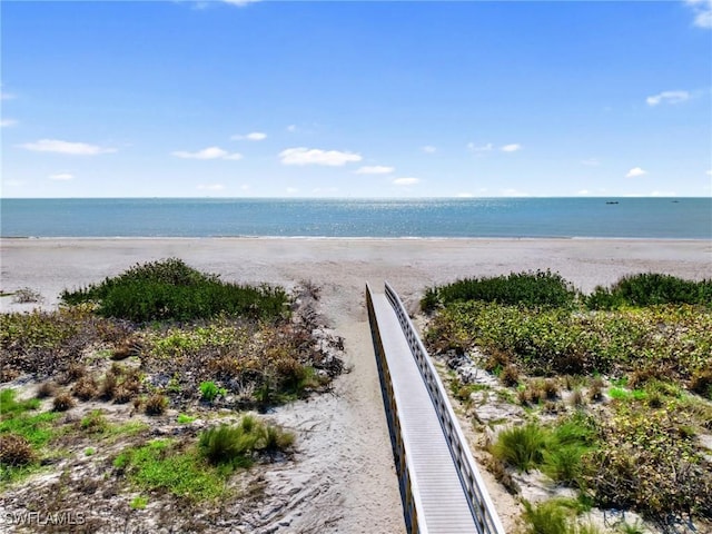 water view with a view of the beach