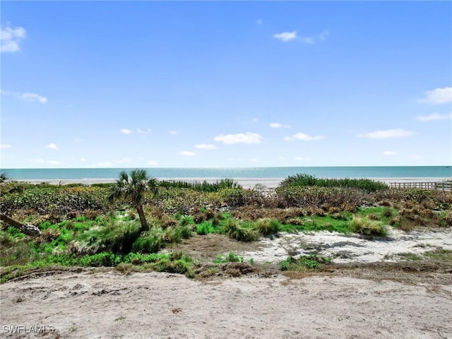 water view with a view of the beach