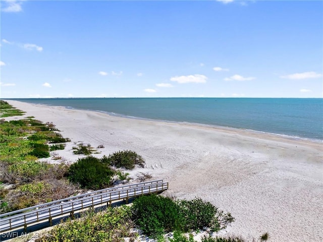 property view of water with a beach view