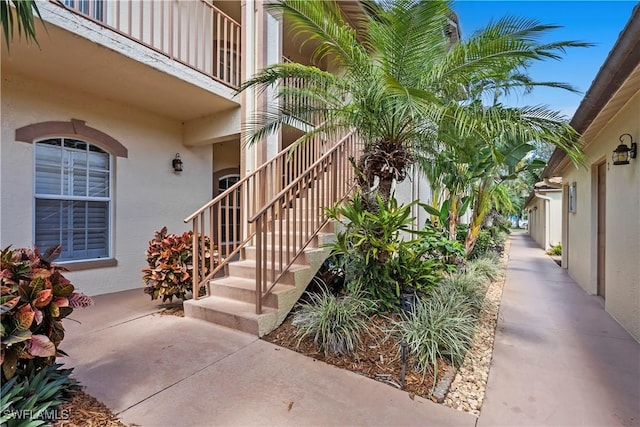 exterior space with stucco siding