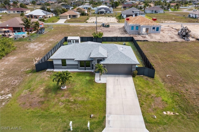 aerial view with a residential view