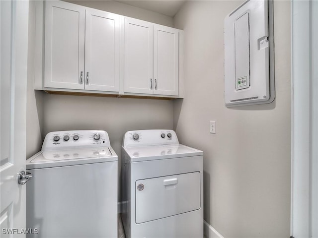 laundry area with cabinet space and washer and clothes dryer