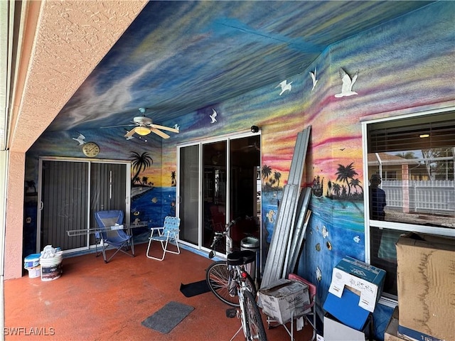 view of patio / terrace featuring a ceiling fan