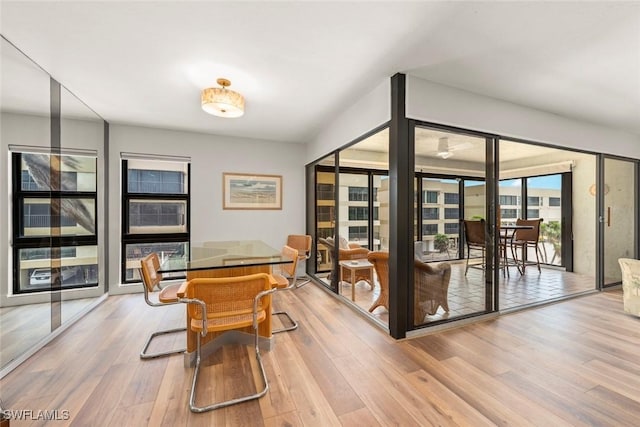 office space featuring wood finished floors