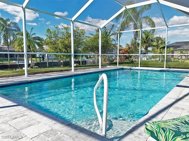 pool with a lanai