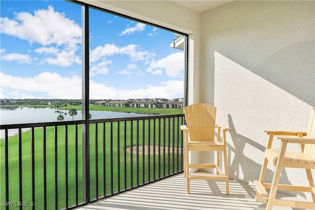 balcony with a water view