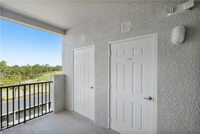 balcony with visible vents