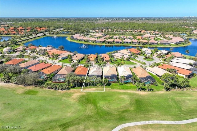 6574 Caldecott Dr, Naples, FL 34113 - bird's eye view featuring a residential view and a water view