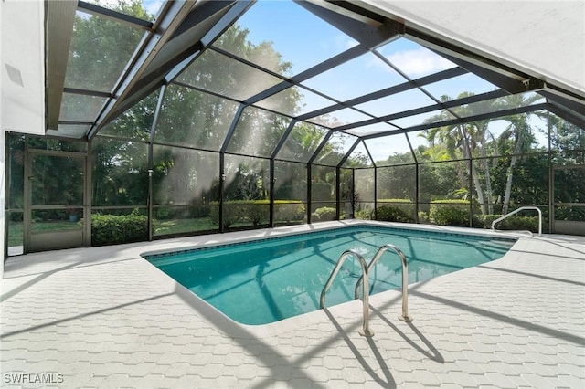 pool featuring a patio and a lanai