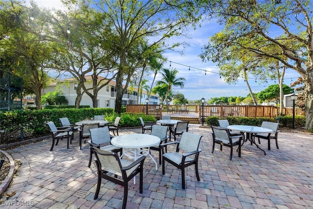 view of patio / terrace with fence and outdoor dining space