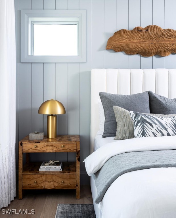 bedroom featuring dark wood-type flooring