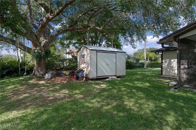 view of shed