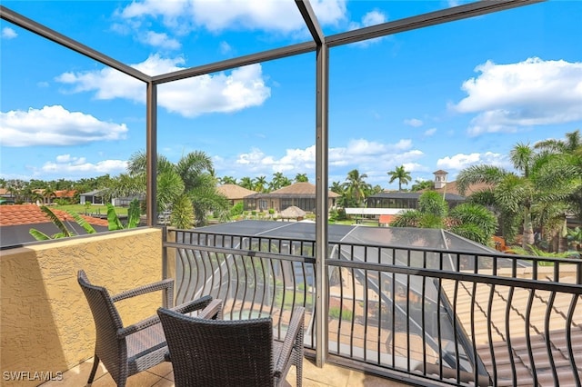 balcony featuring a residential view