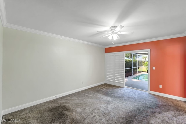 unfurnished room featuring baseboards and ornamental molding