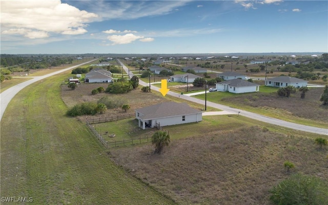 drone / aerial view with a residential view