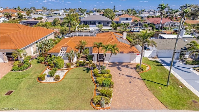 aerial view with a residential view