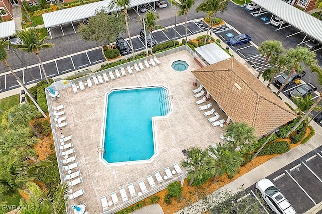 pool featuring a patio area