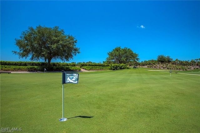 view of property's community with view of golf course