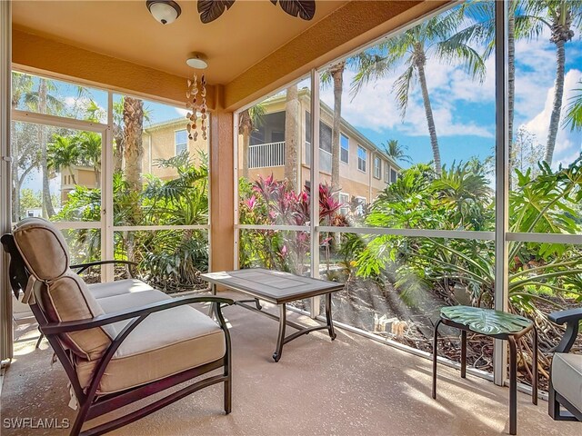 view of sunroom