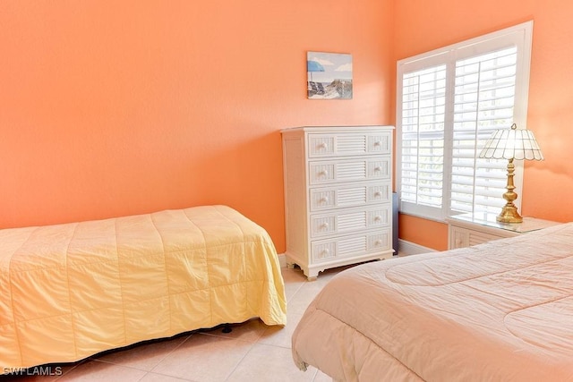 bedroom with tile patterned flooring