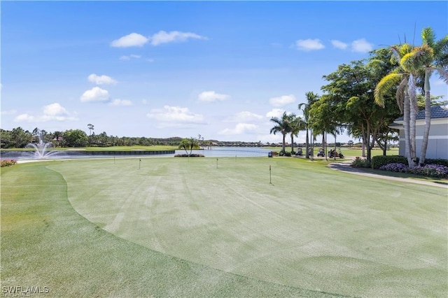 view of property's community with a water view