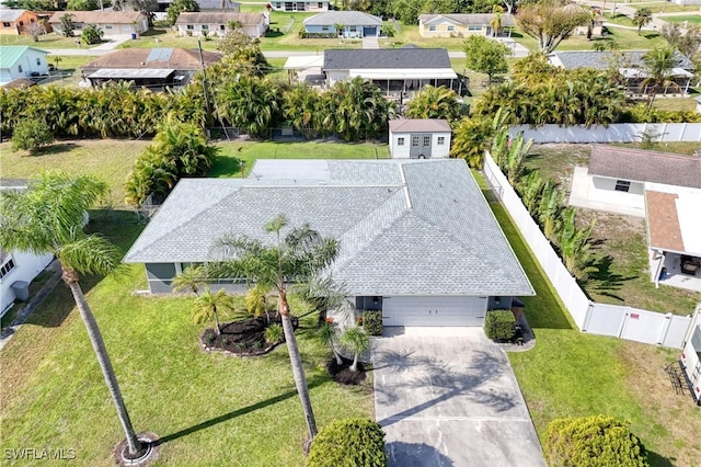 aerial view featuring a residential view