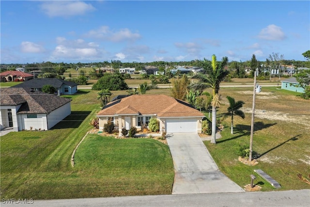 aerial view with a residential view