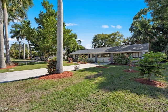 view of yard featuring driveway