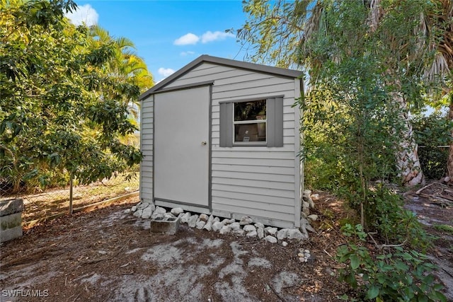 view of shed