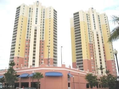 view of building exterior featuring a view of city