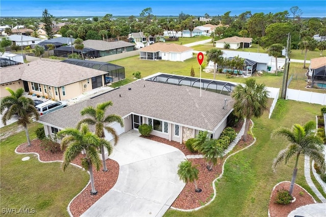 birds eye view of property featuring a residential view